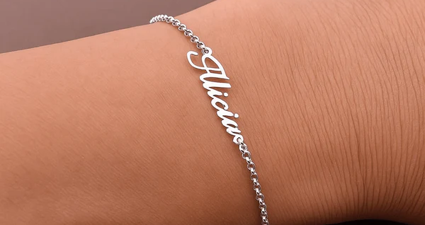 bracelet prénom bébé maman acier hypoallergénique