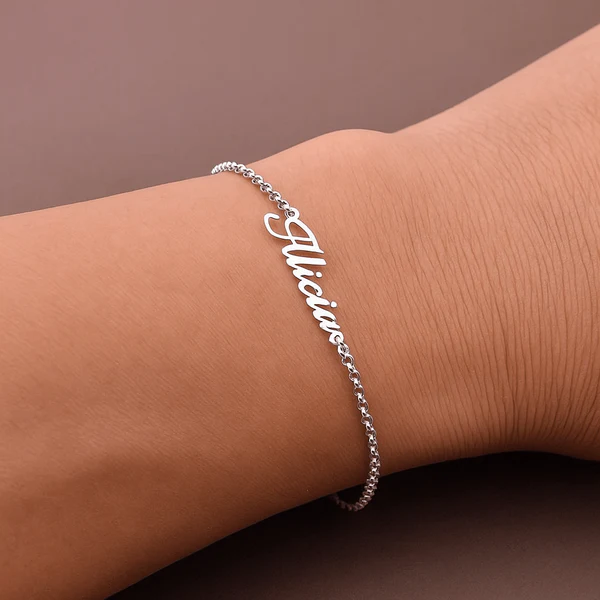 bracelet prénom bébé maman acier hypoallergénique